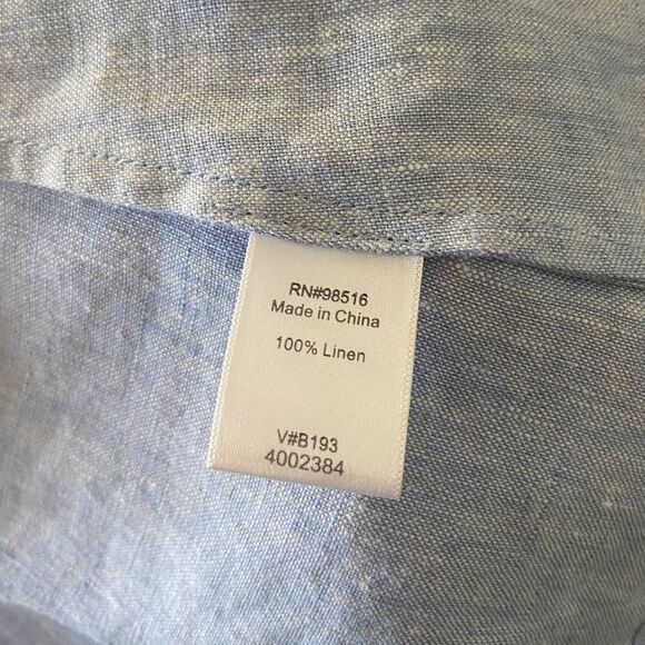 Coldwater Creek 100% Linen Pintuck Zip Front Blouse L Petite Lagenlook Beach - Picture 2 of 5